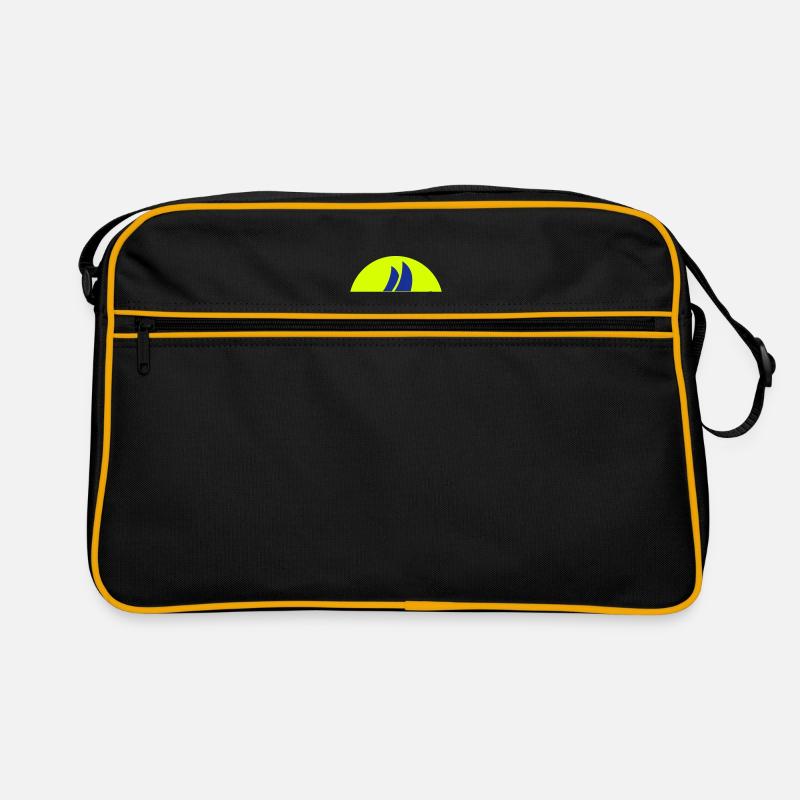 Segelboot / Sailboat (1c) - Retro Tasche - Schwarz/Gold