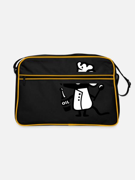 Maus Koch - Ratte - Retro Tasche - Schwarz/Gold - Vorne