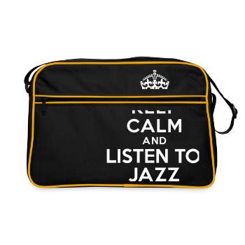Keep calm and listen to Jazz - Retro Bag - black/gold - Front