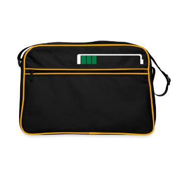 Akku leer - Retro Tasche - Schwarz/Gold - Vorne