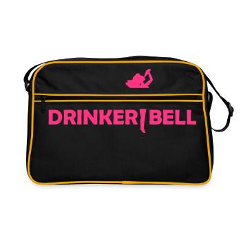 Drinkerbell - Retro Tasche - Schwarz/Gold - Vorne