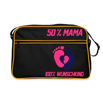 50 Prozent Mama 50 Prozent Papa - Sac Retro - noir/or - Devant