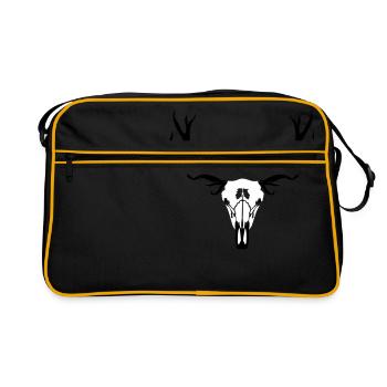 Deer skull and antlers - Sac Retro - noir/or - Devant