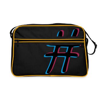 Hashtag effet 3D - Sac Retro - noir/or - Devant