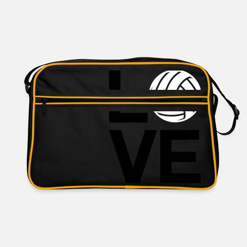 liebe, Volleyball - Retro Tasche - Schwarz/Gold