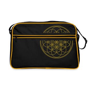 Fleur de fleur de la vie de la vie - Sac Retro - noir/or - Devant