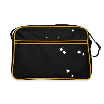 Sternbild Schütze - Retro Tasche - Schwarz/Gold - Vorne