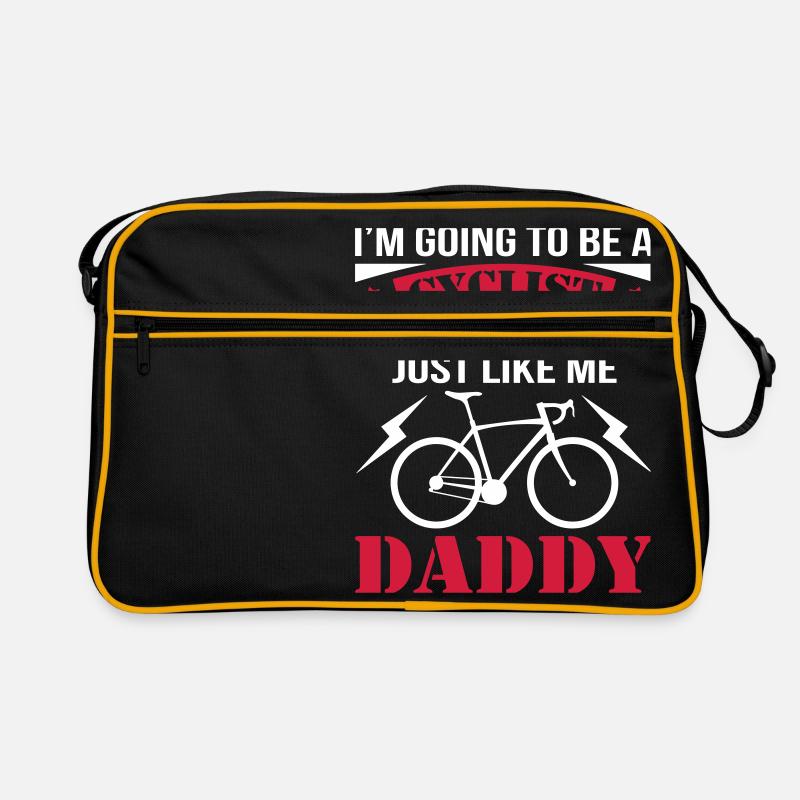 Cycliste Comme Mon Papa - Sac Retro - noir/or