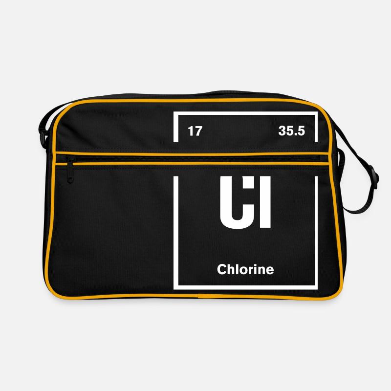 Chlor Element im Periodensystem Retro Tasche