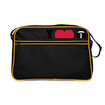 I love football J'aime le football - Sac Retro - noir/or - Devant