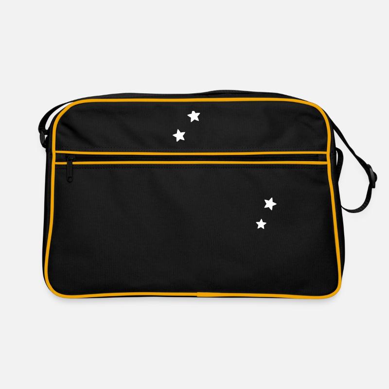 Sternbild Zwillinge - Retro Tasche - Schwarz/Gold