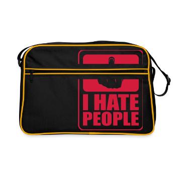 Moyen doigt mal cool logo humains texte autocollant - Sac Retro - noir/or - Devant