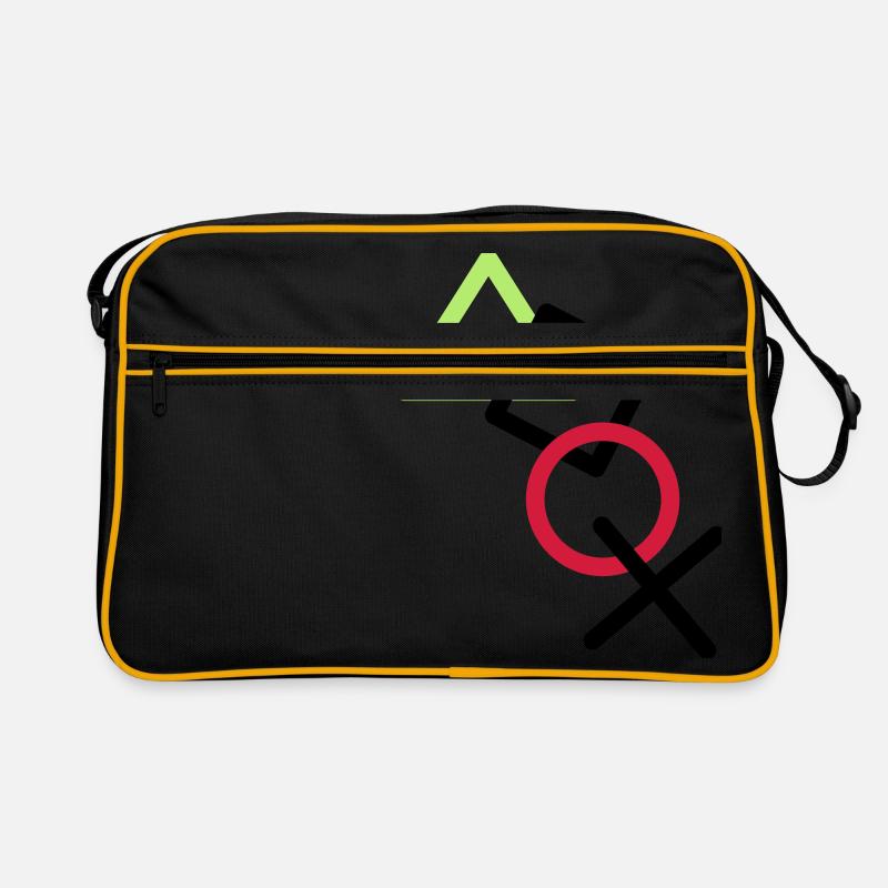 X triangle carré icônes jeu de contrôleur cercle lo Sac Retro