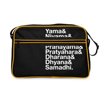 Die acht Glieder des Yoga - Retro Tasche - Schwarz/Gold - Vorne