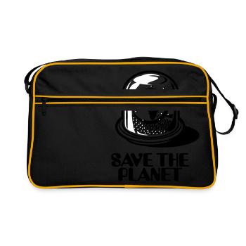 Weltkugel - Save The Planet 2c - Sac Retro - noir/or - Devant