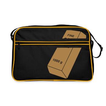 gold bar - Retro Bag - black/gold - Front