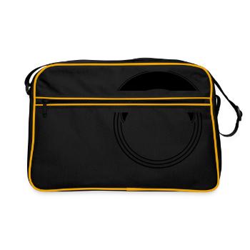Banner cercle arc couronne cadre cadre photo modèle - Sac Retro - noir/or - Devant