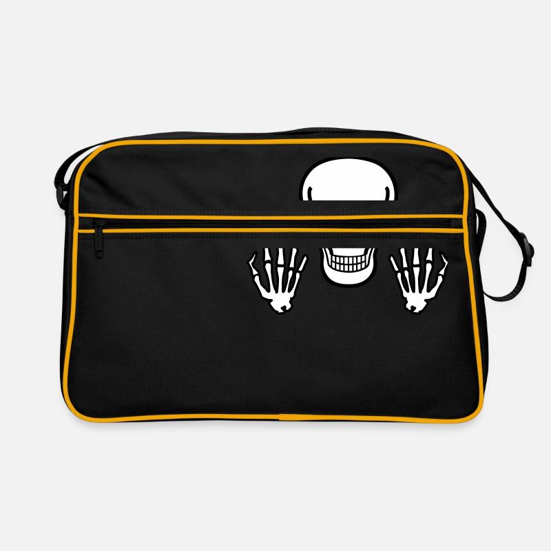 Skull & Middle Finger, 2 coloured Sac Retro
