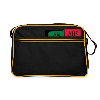 An / Aus Schalter - Retro Tasche - Schwarz/Gold - Vorne