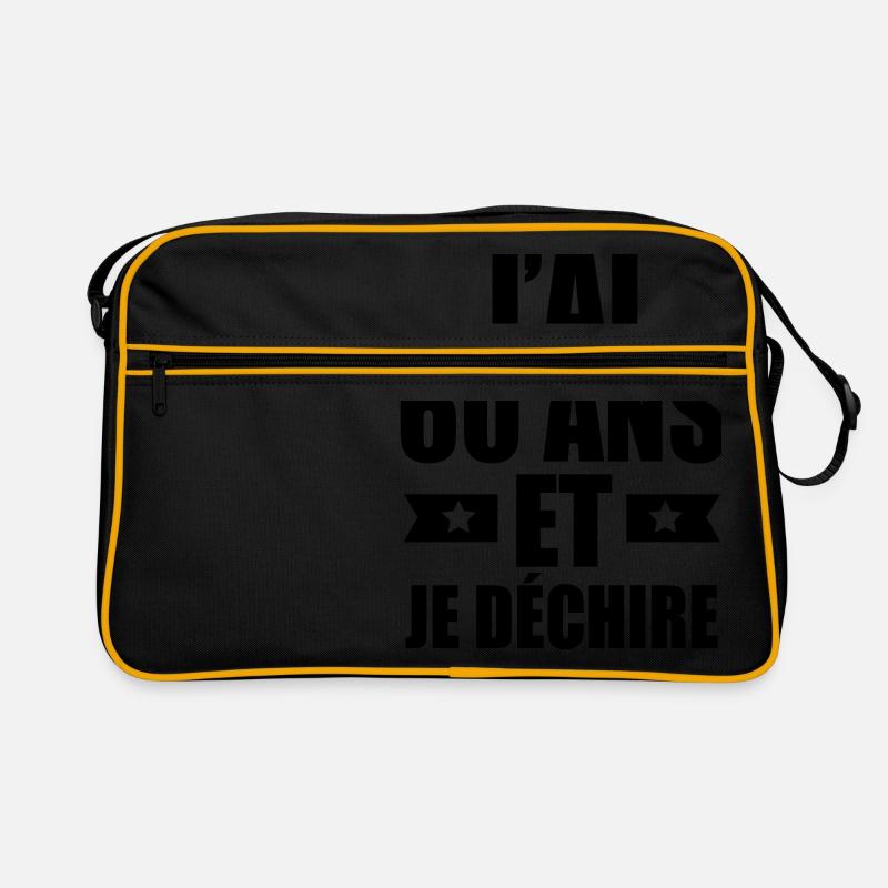 j'ai 60 ans et je déchire - Sac Retro - noir/or