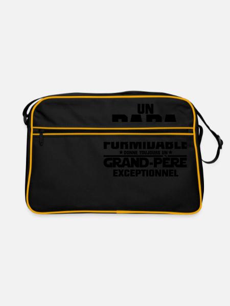 PAPA Formidable Grand-Père Exceptionnel - Sac Retro - noir/or - Devant