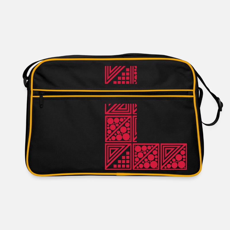 Buchstabe L - Retro Tasche - Schwarz/Gold