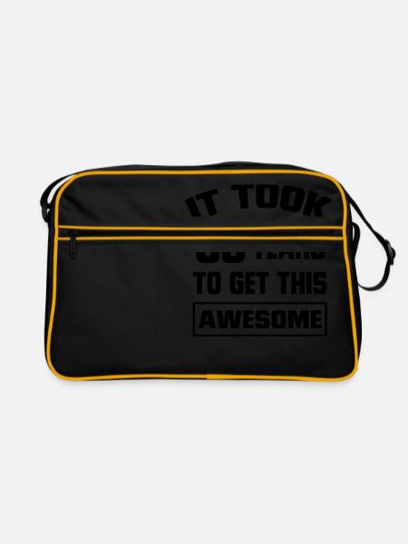 ES HAT 60 JAHRE GEDAUERT, UM SO GUT AUSZUSEHEN! - Retro Tasche - Schwarz/Gold - Vorne