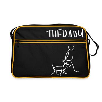 Gassi gehen Therapy - Retro Tasche - Schwarz/Gold - Vorne