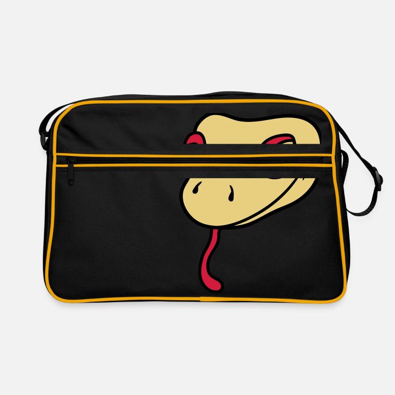 kopf gesicht gecko eidechse echse schlange reptil Retro Tasche