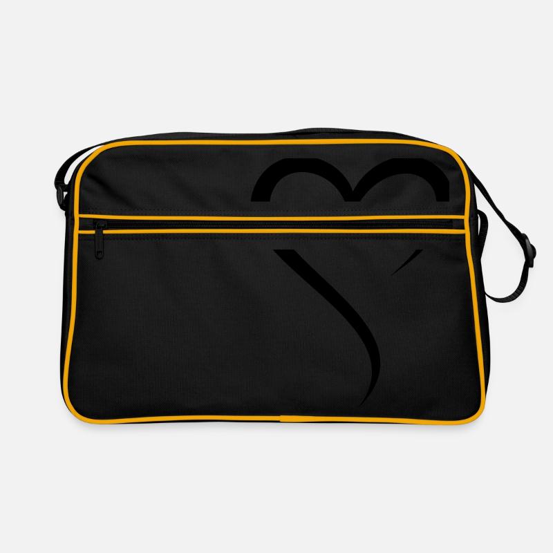 Herz Schnörkel / Heart Swirl (1c) Retro Tasche