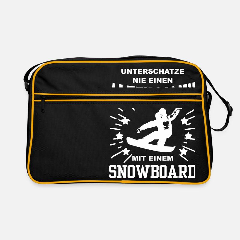 Unterschätze nie ein alten Mann mit eine Snowboard Retro Tasche