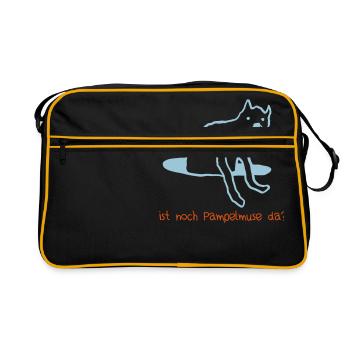 Ist noch Pampelmuse da? - Retro Tasche - Schwarz/Gold - Vorne