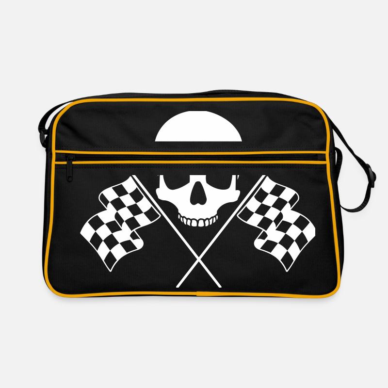 Crâne Drapeaux à Damier Sac Retro