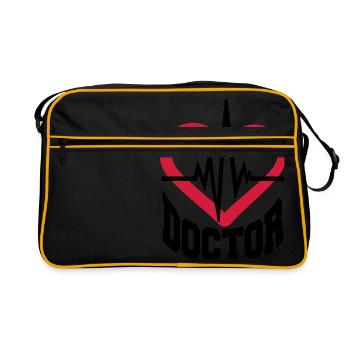 doctor herz Stethoskop abhoeren herzschlag puls ve - Retro Tasche - Schwarz/Gold - Vorne
