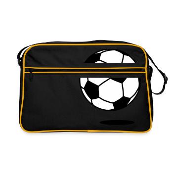 football with shadow / ball with shadow 2c - Retro Bag - black/gold - Front