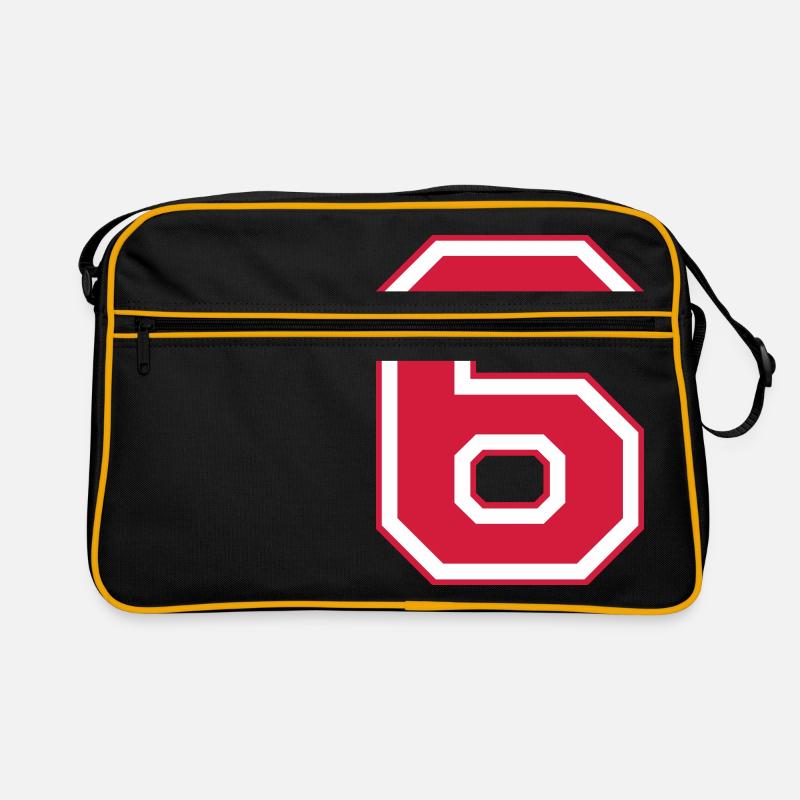 Nummer Sechs - Retro Tasche - Schwarz/Gold