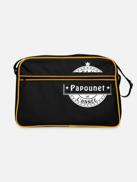 élu papounet fête des pères papa - Sac Retro - noir/or
