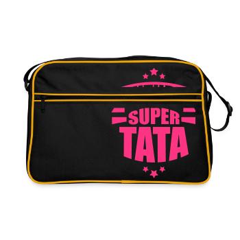 annonce grossesse future super tata - Sac Retro - noir/or - Devant