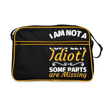 Idiot dork stupide drôle dire - Sac Retro - noir/or - Devant