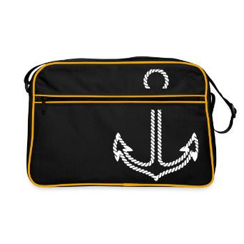 Anker Seil - Retro Tasche - Schwarz/Gold - Vorne
