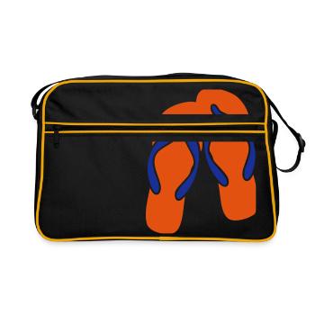 Paar Zunge Zange Flip Flop Sommer 1 - Retro Tasche - Schwarz/Gold - Vorne