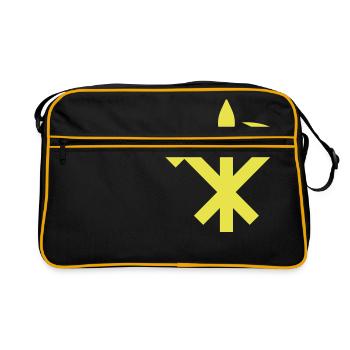 Nordkorea DPRK Wappen Symbol - Retro Tasche - Schwarz/Gold - Vorne