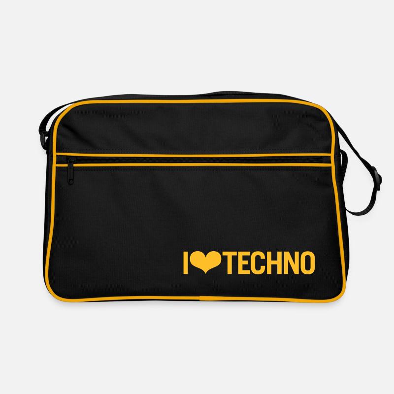 I LOVE TECHNO - Retro Bag - black/gold