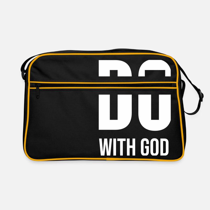 Do it with God - cooles christliches Geschenk - Retro Tasche - Schwarz/Gold