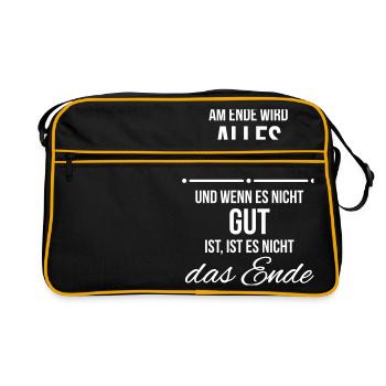 Ende gut alles gut - Retro Tasche - Schwarz/Gold - Vorne