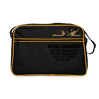 Les végétariens sont des gens faibles - Sac Retro - noir/or - Devant