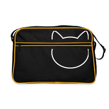 Contour d'icône de chat - Sac Retro - noir/or - Devant