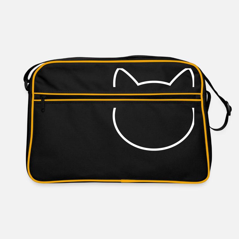 Contour d'icône de chat - Sac Retro - noir/or