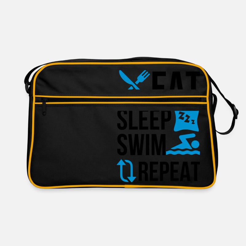 Essen Sie Schlaf schwimmen Retro Tasche