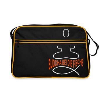 BOUDDHA DANS LE POISSON - Sac Retro - noir/or - Devant